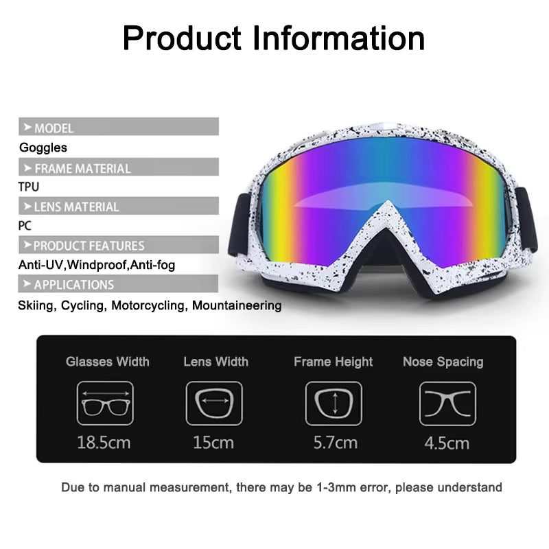 Ski Snowboard Goggles Anti-Fog Skiing Eyewear Winter Outdoor Sport Cycling Motorcycle Windproof Goggles UV Protection Sunglasses